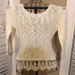 White Sweater With Lace